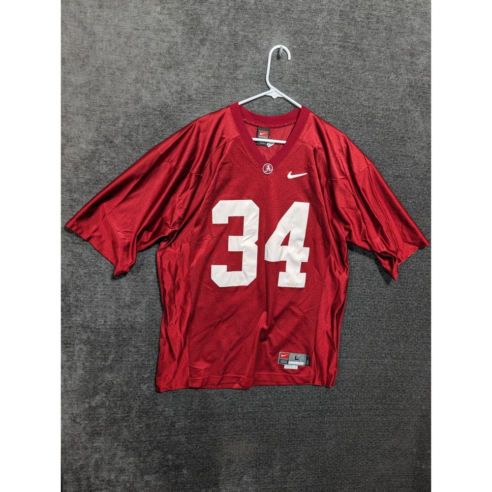 Nike Alabama Crimson Tide Football Jersey 34 Red Mens Large Authentic Mesh Bama